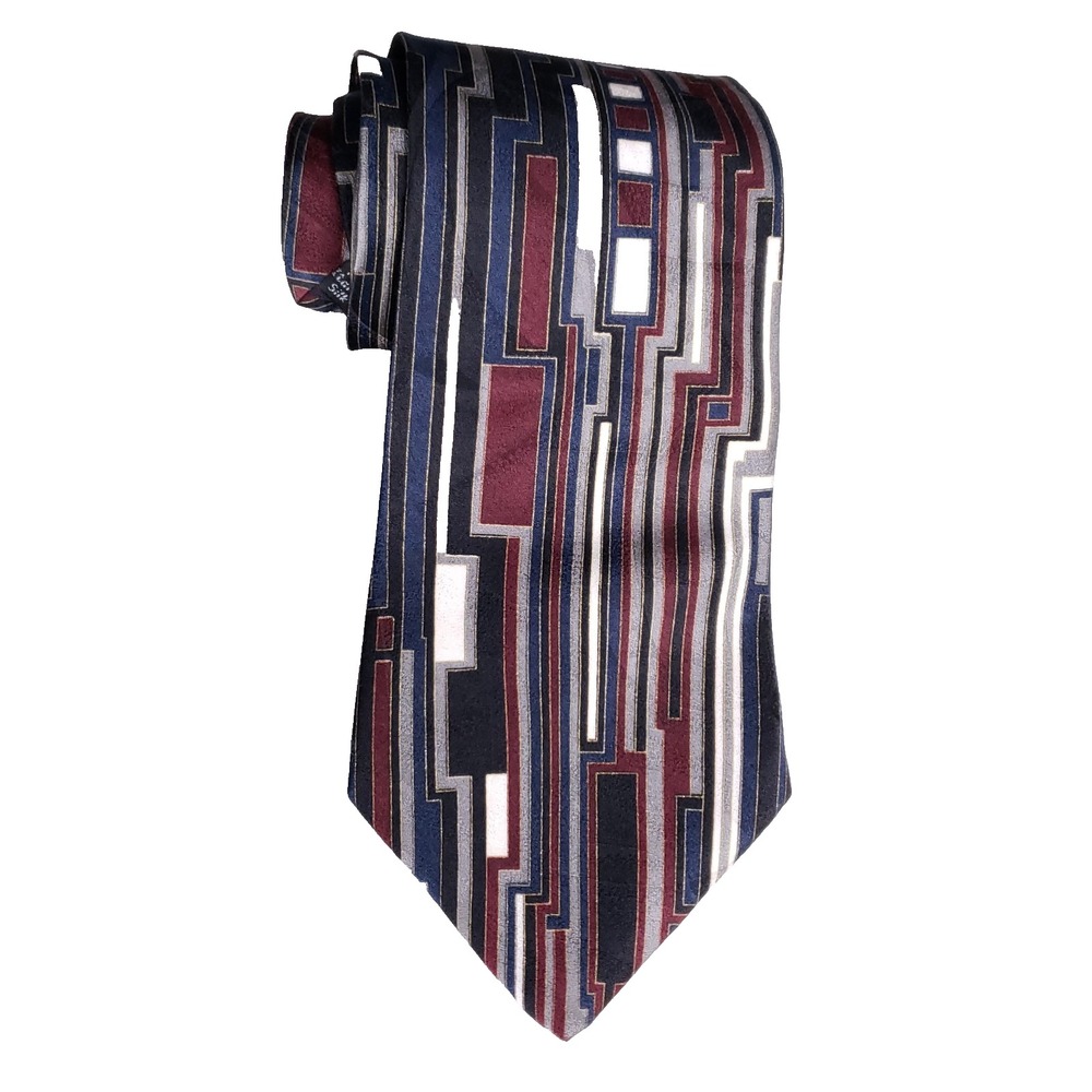 Courrèges Homme Tie Geometric Slim‎ Multicolor Retro Futurism Luxury Graphic
